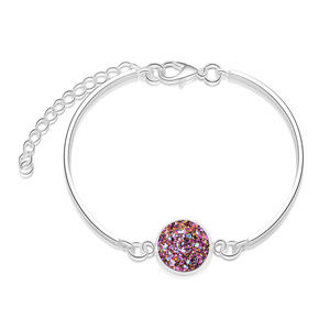 Light Purple &Silver faux druzy bracelet